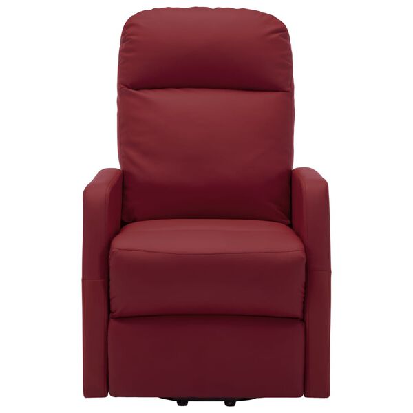 vidaXL Sill&oacute;n elevable cuero sint&eacute;tico rojo tinto