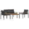 vidaXL Juego de muebles de exterior 4 pcs Gris oscuro rat&aacute;n sint&eacute;tico