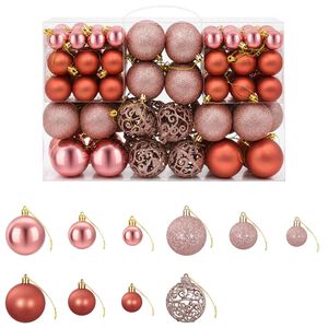 vidaXL Bolas de Navidad 100 unidades rosa y rosado 3 / 4 / 6 cm