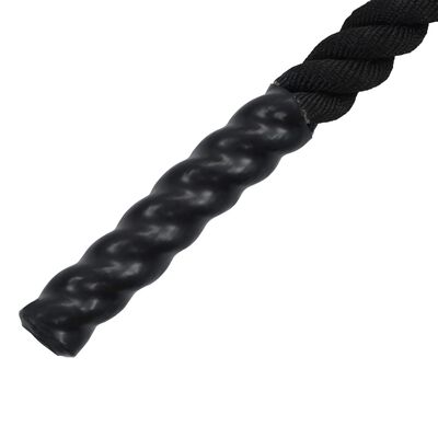 vidaXL Cuerda ondulatoria de poliéster 12 m negro
