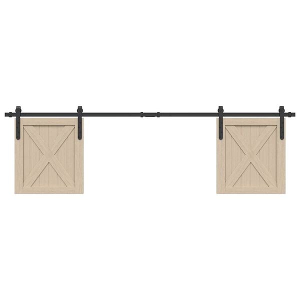 vidaXL Kit de puerta corredera de armario acero carbono 183 cm