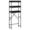 vidaXL Estante para lavadora con estante Roble Negro 67 x 25 x 163 cm