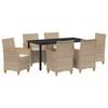 vidaXL Conjunto de Comedor de Jard&iacute;n 7 uds. Beige rat&aacute;n sint&eacute;tico
