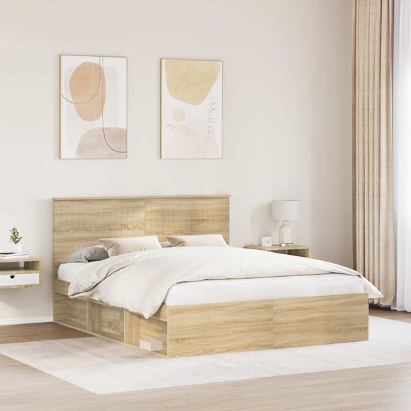 vidaXL Estructura de cama Sonoma 160 x 200 cm Madera de pino macizo