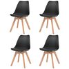 vidaXL Sillas de comedor 4 unidades pl&aacute;stico negro