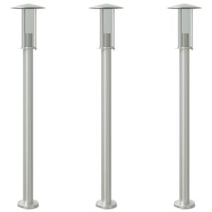 vidaXL L&aacute;mparas de suelo de exterior 3 uds acero inoxidable 100 cm