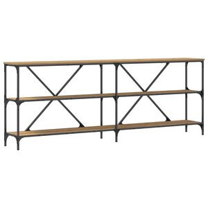 vidaXL Mesa Consola con estante Roble Artesanal 200 x 30 x 75 cm