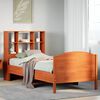 vidaXL Cama con estanter&iacute;a sin colch&oacute;n madera maciza marr&oacute;n 90x190 cm