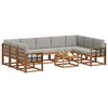 vidaXL Conjunto de sof&aacute;s de exterior 10 pcs Gris Natural y Claro