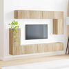 vidaXL Conjunto de mueble de TV Montaje en la pared 5 pcs Roble Sonoma