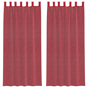 vidaXL Cortinas de gasa con trabillas 2 uds rojo vino 140x245 cm