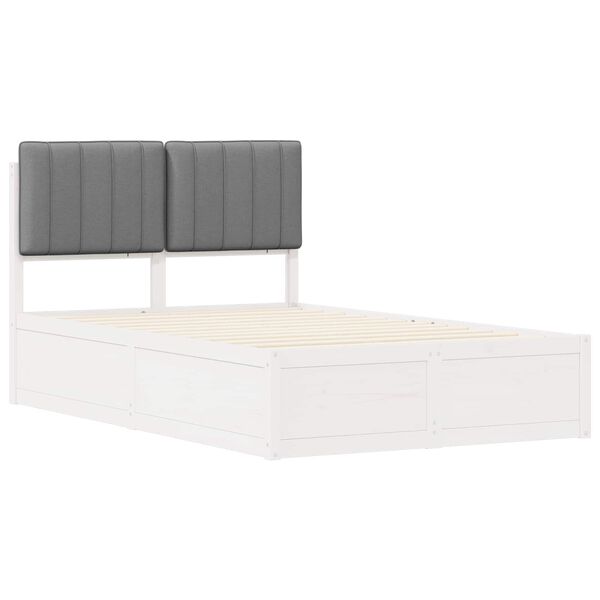 vidaXL Estructura de Cama con Cabecera Tapizada Gris Claro