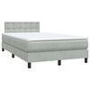 vidaXL Cama box spring con colch&oacute;n y LED terciopelo gris claro 120x220 cm