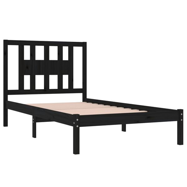 vidaXL Estructura de cama madera maciza de pino negro 100x200 cm