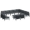 vidaXL Conjunto de sof&aacute;s de jard&iacute;n 13 uds. Negro Acero