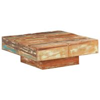 vidaXL Mesa de centro de madera maciza reciclada 80x80x28 cm