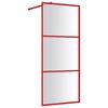 vidaXL Mampara puerta de ducha vidrio transparente ESG rojo 90x195 cm