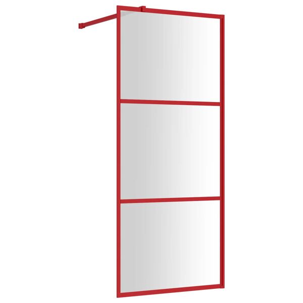 vidaXL Mampara puerta de ducha vidrio transparente ESG rojo 90x195 cm