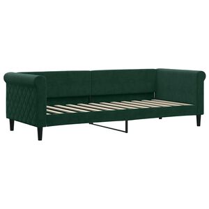 vidaXL Sof&aacute; cama sin colch&oacute;n terciopelo verde oscuro 80x200 cm