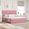 vidaXL Cama con almacenamiento y colch&oacute;n Rosa 180 x 200 cm Terciopelo