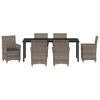 vidaXL Conjunto de Comedor de Jard&iacute;n 7 pcs Gris rat&aacute;n sint&eacute;tico
