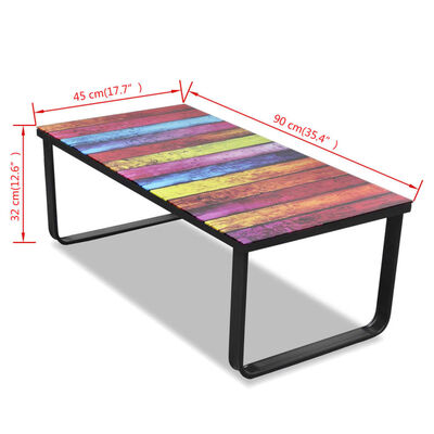 vidaXL Mesa de centro con superficie con impresión de arcoiris