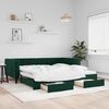 vidaXL Sofá cama nido con cajones terciopelo verde oscuro 100x200 cm