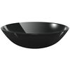 vidaXL Lavabo de vidrio templado negro 42 cm