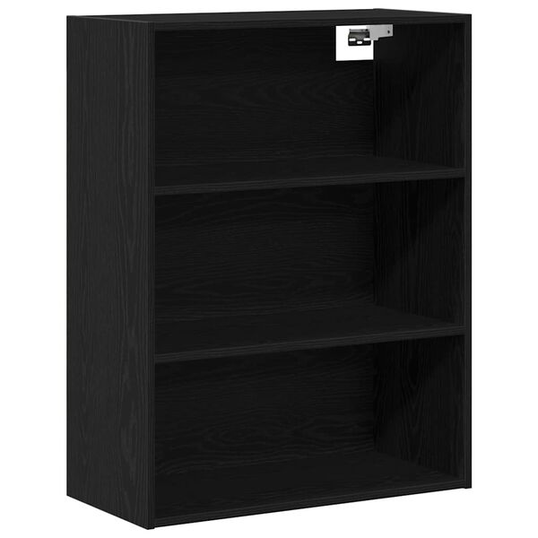 vidaXL Armario de pared colgante Roble Negro 69,5 x 32,5 x 90 cm