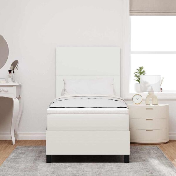 vidaXL Cama tipo Box Spring Manual Crema y Blanco 203 x 100 x 128 cm