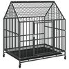 vidaXL Jaula para perros con ruedas acero galvanizado negro