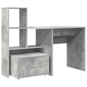 vidaXL Escritorio Gris Concreto Madera de ingenier&iacute;a