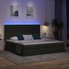 vidaXL Cama con almacenamiento y LED con LED Gris oscuro 200 x 200 cm