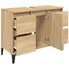 vidaXL Armario de lavabo madera contrachapada roble Sonoma 80x33x60 cm