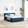 vidaXL Cama box spring con colch&oacute;n con colch&oacute;n Azul 140 x 190 cm tela