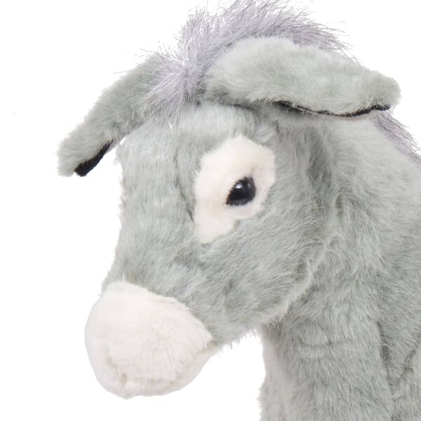 vidaXL Burro de peluche de pie gris XXL