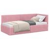 vidaXL Estructura de cama en esquina Rosa 90 cm x 200 cm Terciopelo