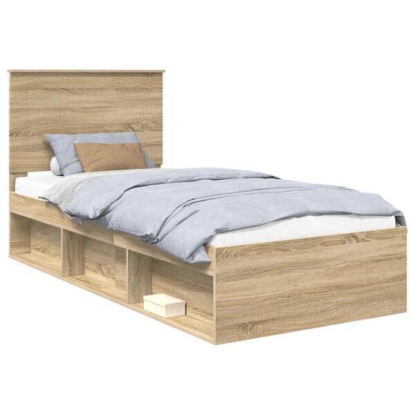 vidaXL Estructura de cama Sonoma 90 x 190 cm Madera de pino macizo