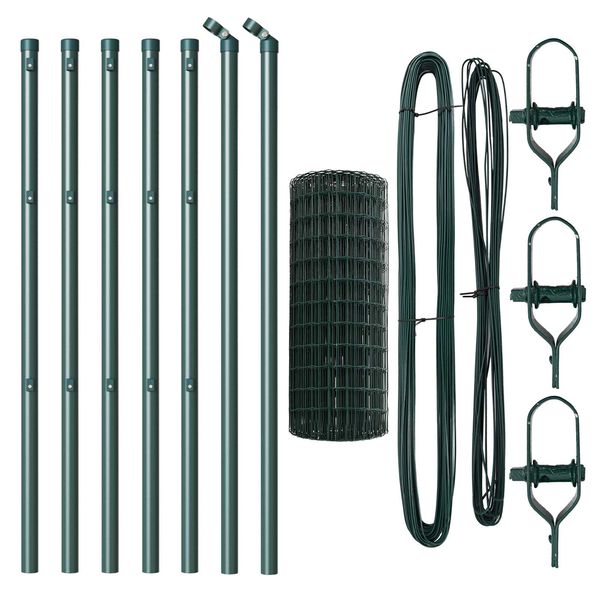 vidaXL Valla con Poste Verde 0,4 x 10 m Acero y PVC