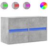 vidaXL Mueble de TV de pared con luces LED gris hormig&oacute;n 80x31x45 cm