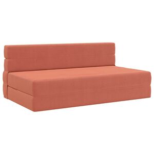 vidaXL Sof&aacute; Cama Plegable Rojo Naranja 152 x 86,5 x 60 cm Tela