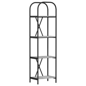 vidaXL Estante de libros 4 niveles 40 x 30 x 146 cm Gris Sonoma