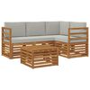 vidaXL Conjunto de sof&aacute;s de exterior 5 uds. Gris Natural y Claro