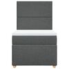 vidaXL Cama box spring con colch&oacute;n tela gris oscuro 90x200 cm