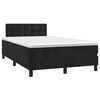 vidaXL Cama box spring con colch&oacute;n y LED terciopelo negro 120x190 cm