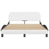 vidaXL Estructura de cama Dover cuero sint&eacute;tico blanco negro 140x190 cm