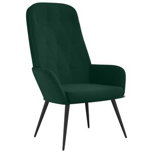 vidaXL Sill&oacute;n de relax de terciopelo verde oscuro