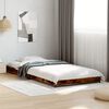 vidaXL Estructura cama madera ingenier&iacute;a metal roble humo 100x200 cm