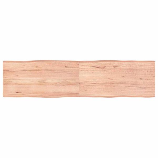 vidaXL Tablero mesa madera tratada borde natural marr&oacute;n 160x40x(2-6)cm