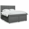vidaXL Cama box spring con colch&oacute;n tela gris oscuro 180x200 cm